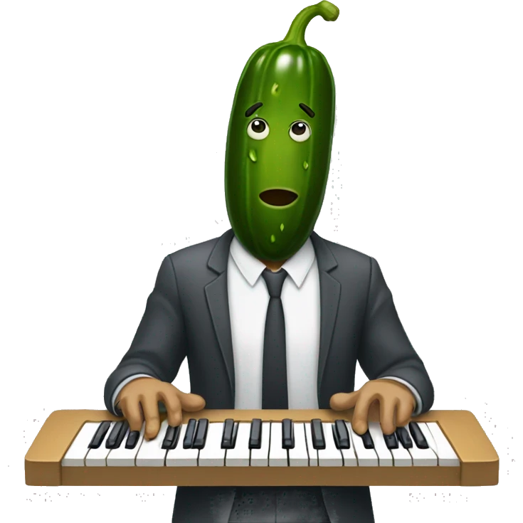 A pickle selling keyboards emoji