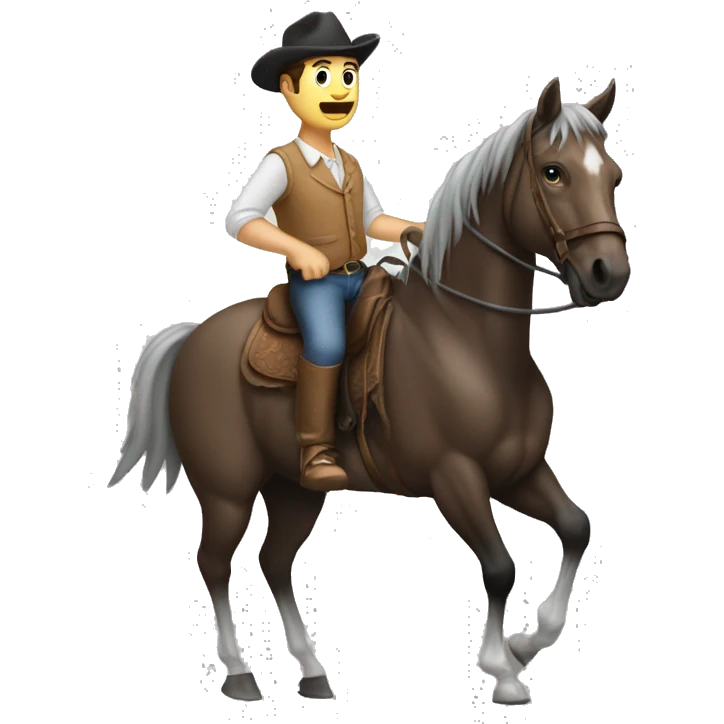Un hombre montado a caballo emoji