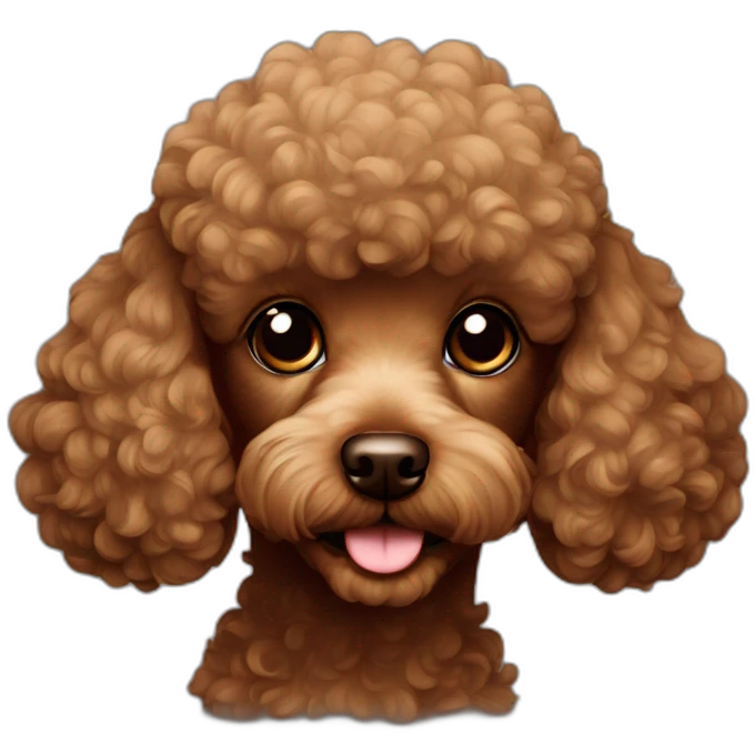 brown toy poodle head emoji