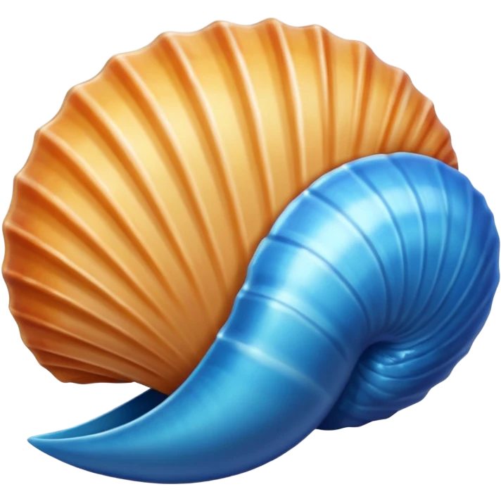 Un emojin de concha de vetor de color azul  emoji