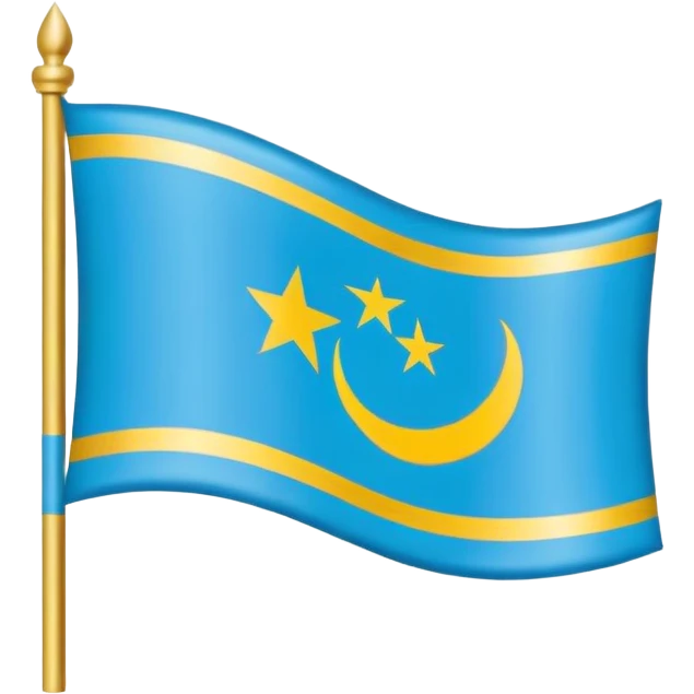 Crimean Tatar flag with blue background and golden tamga, emoji style emoji