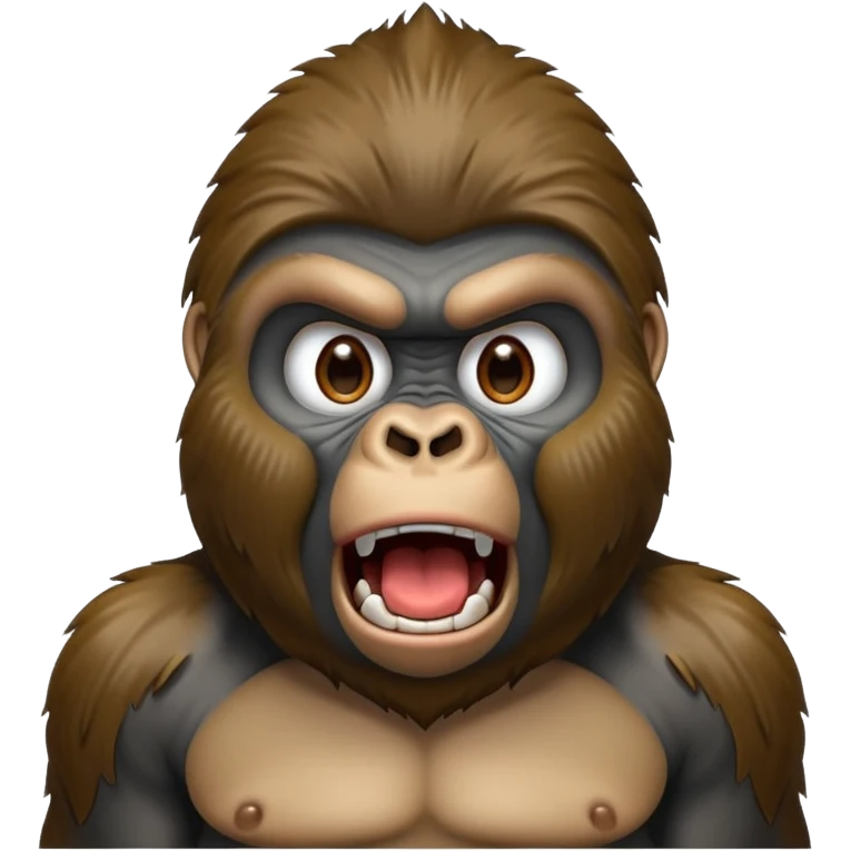 one gorilla making a shocked expression  emoji
