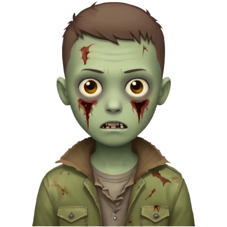 boy zombie with an brown buzzcut hairstyle emoji