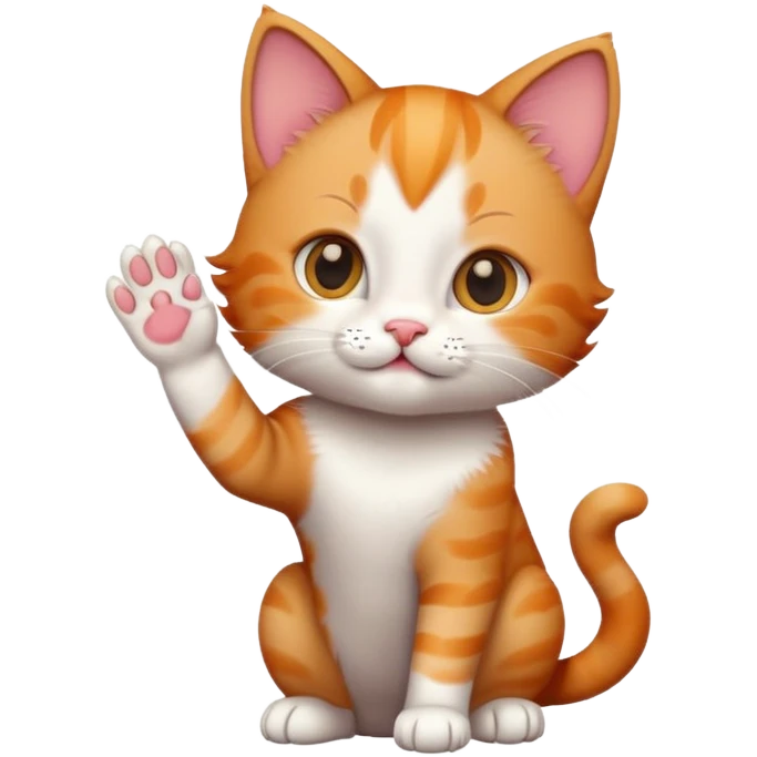 Kitty rise right paw in salute emoji