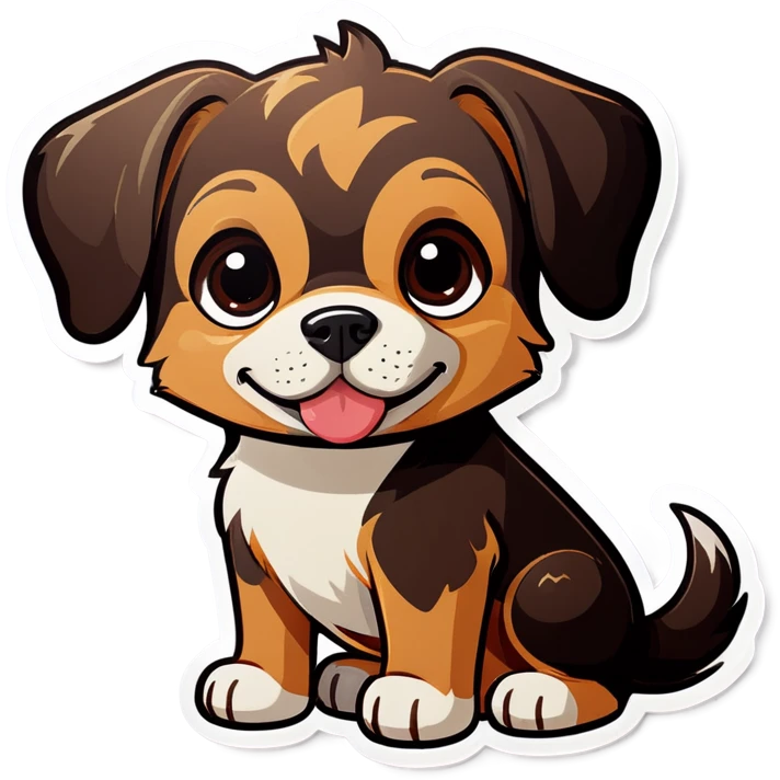 Black and brown cute dog emoji