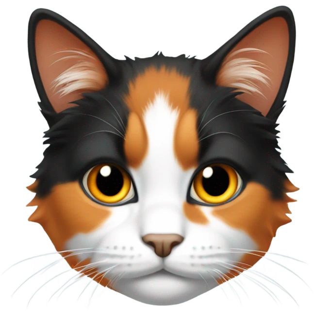 Black, white and orange cat large hair  emoji