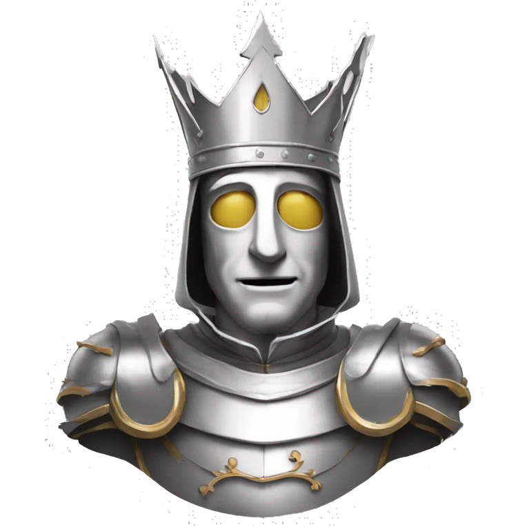 king baldwin IV in silver full face mask up who raises his hand to greet emoji