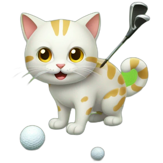 cat playing golf emoji