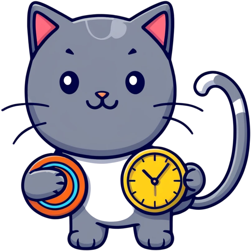 cat with a clock emoji