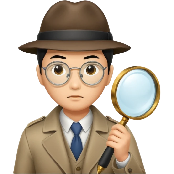 detective, asian, magnifying glass emoji