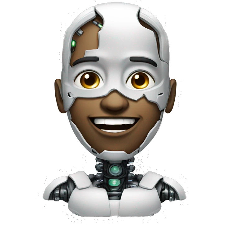 cyborg qui à un fou rire emoji