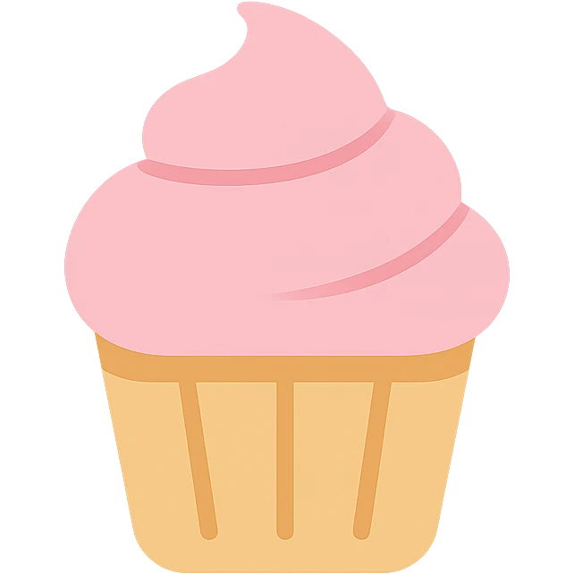 cupcake with pink icing icon emoji