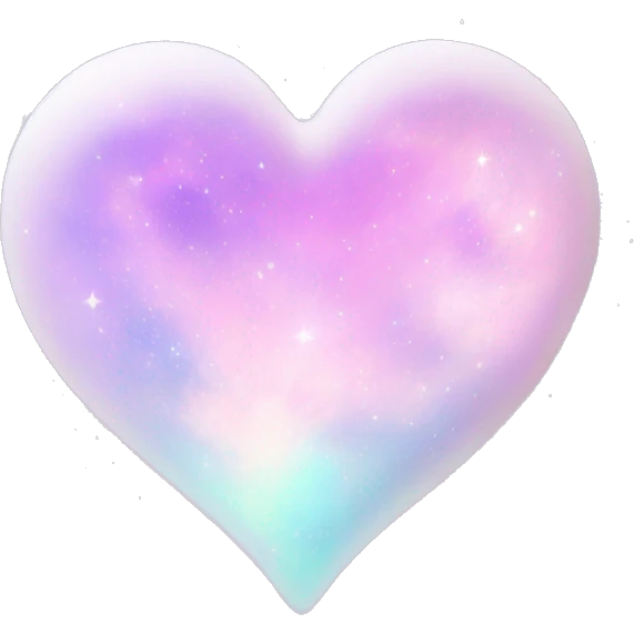 Pastel White iridescent nebula heart emoji