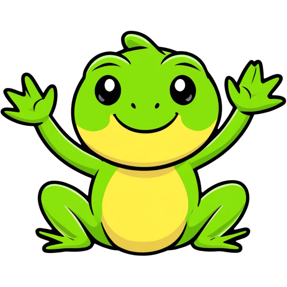 smiling frog waving emoji