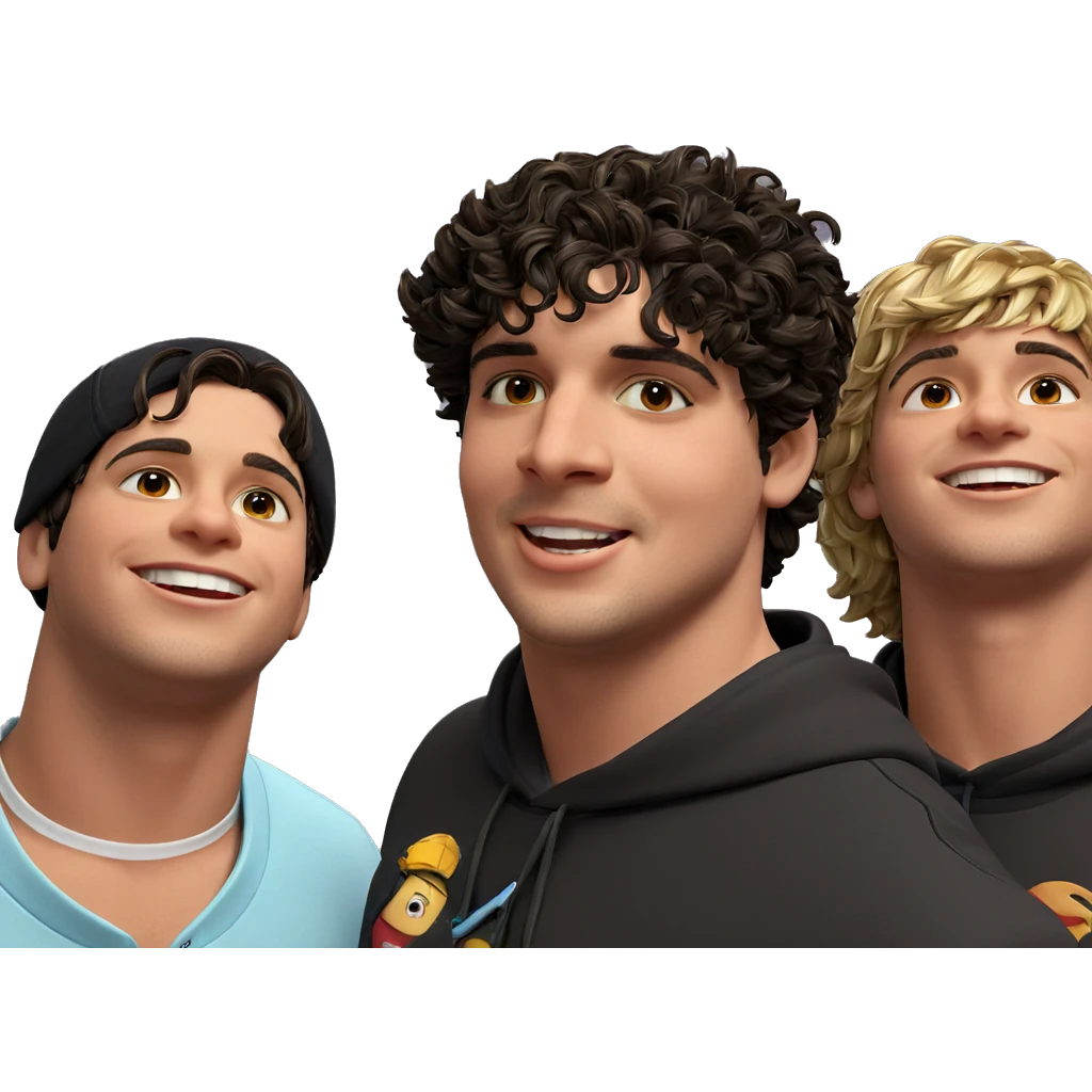 boys smiling in hoodies emoji