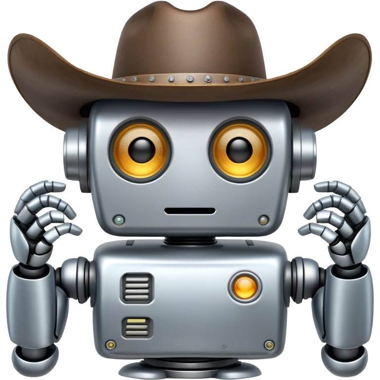 robot cowboy shrugging emoji