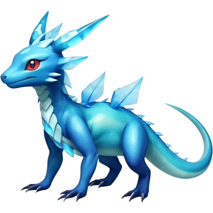 Colorful Iridescent Exotic Salandit-Aurorus-Glaceon-Fakémon-hybrid-creature (full body)  emoji