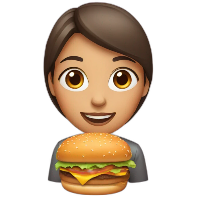 Girl eat burger emoji