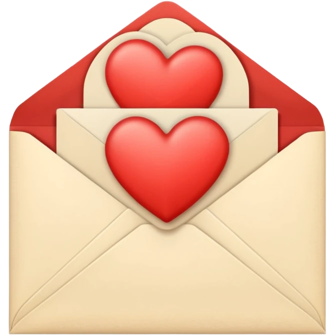 Cream-colored Letter Envelope with a heart in the middle emoji