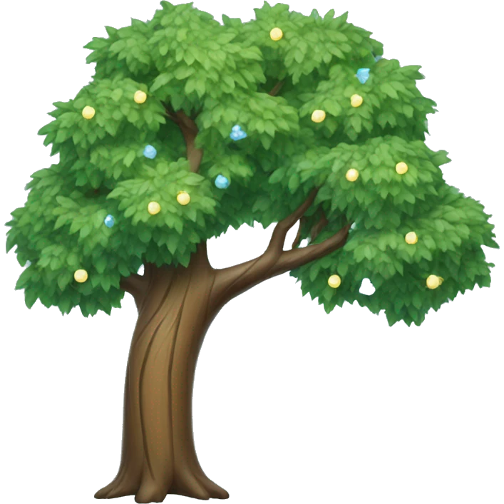Tree with light blue decorations emoji