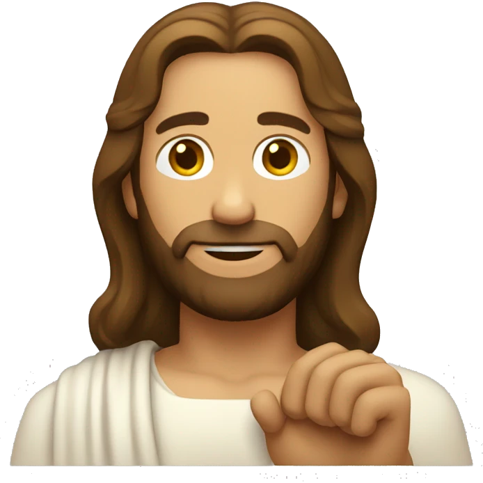 Jesus tipping his hand by his shoulder emoji