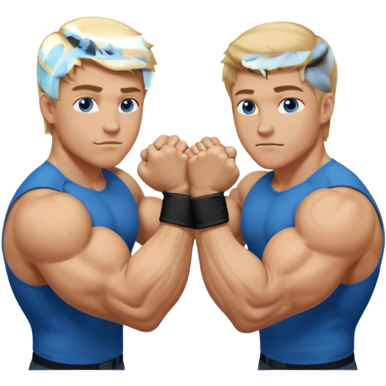 DIRTY BLONDE HAIR BLUE EYES BIG BICEPS FOR ARM WRESTLING YOUNG MAN emoji
