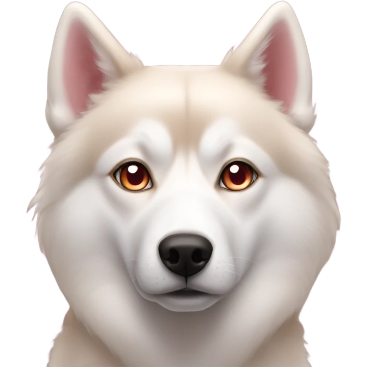 Red husky amber eyes pink nose emoji