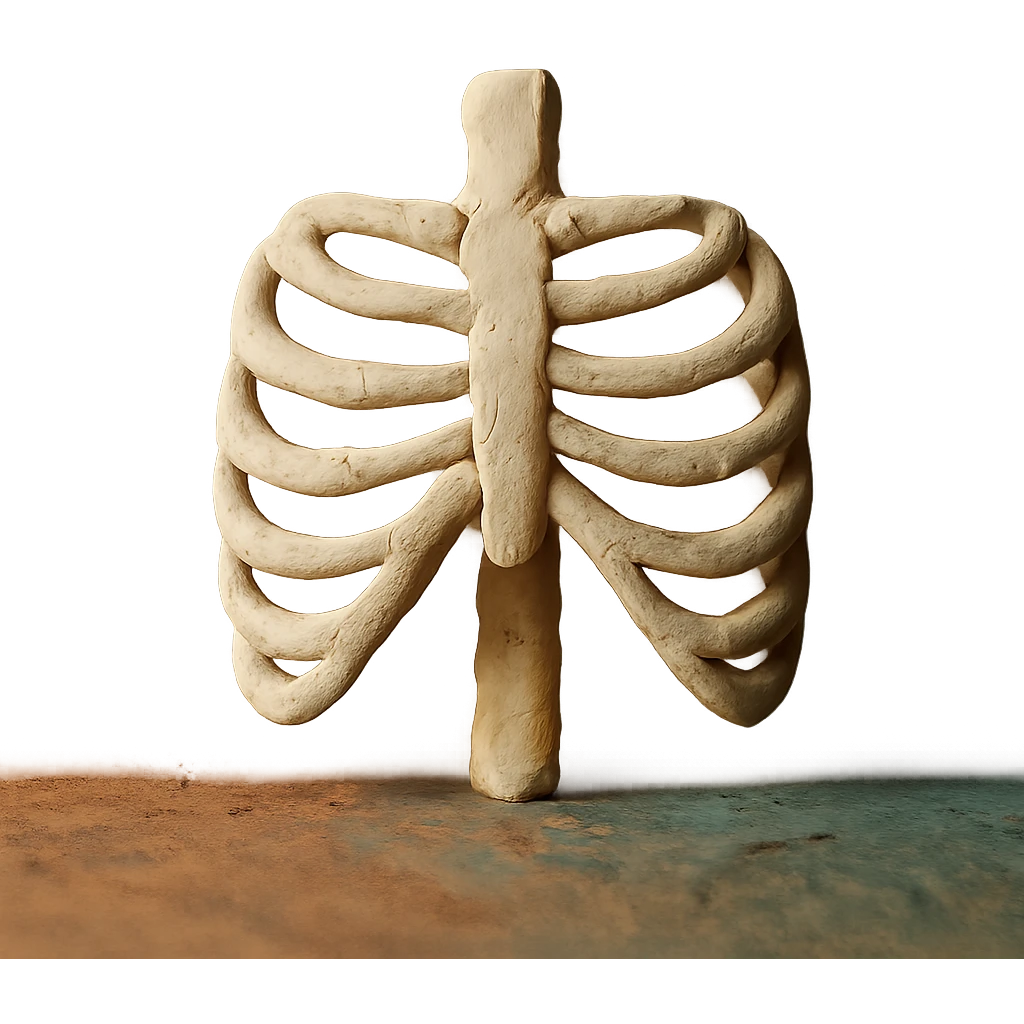 claymation style skeleton ribs emoji