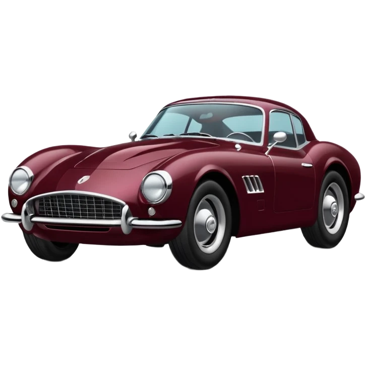 Car with classic look in maroon and black colour sports car look emoji