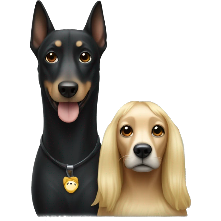 Black long nosed dog with blonde woman emoji