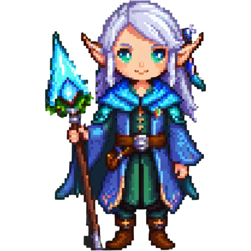 Frieren the elf mage with silver hair emoji