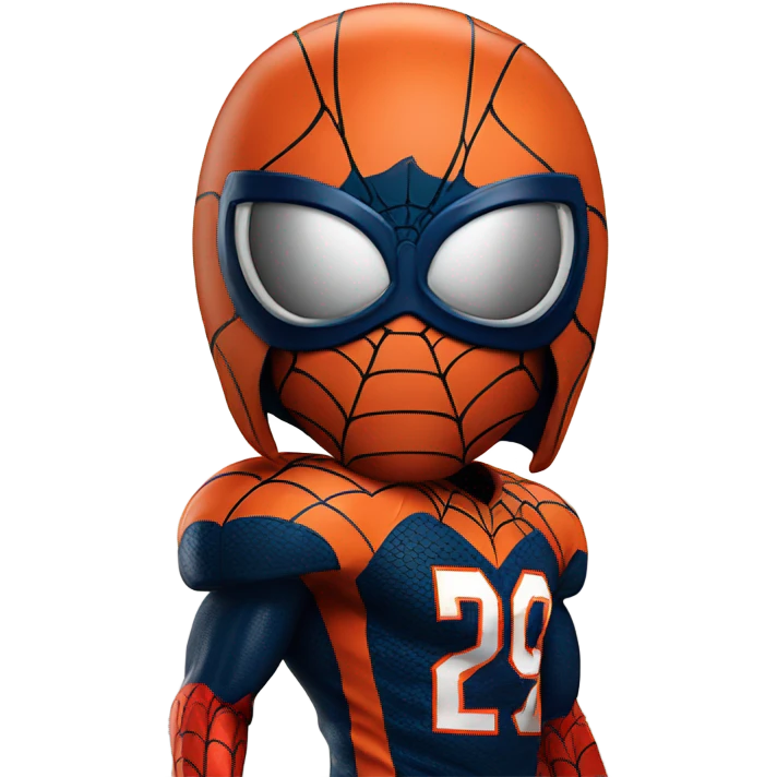 Spider-Man with a Denver Broncos helmet emoji