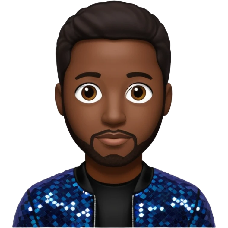 Michael McCary from Boyz II Men with dark brown hair, black sequin outfit emoji