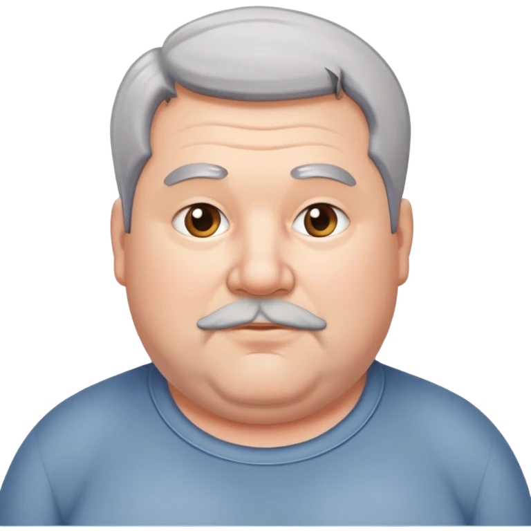 A fat man with gray stubble and with gray hair emoji