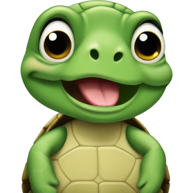 turtle that looks cute, saying please emoji