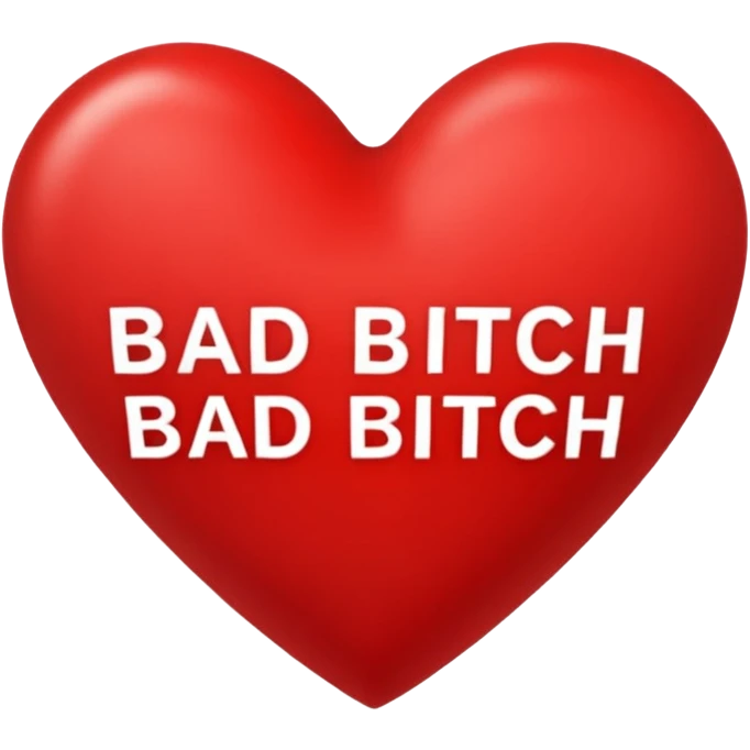 Bad bitch words written inside heart emoji