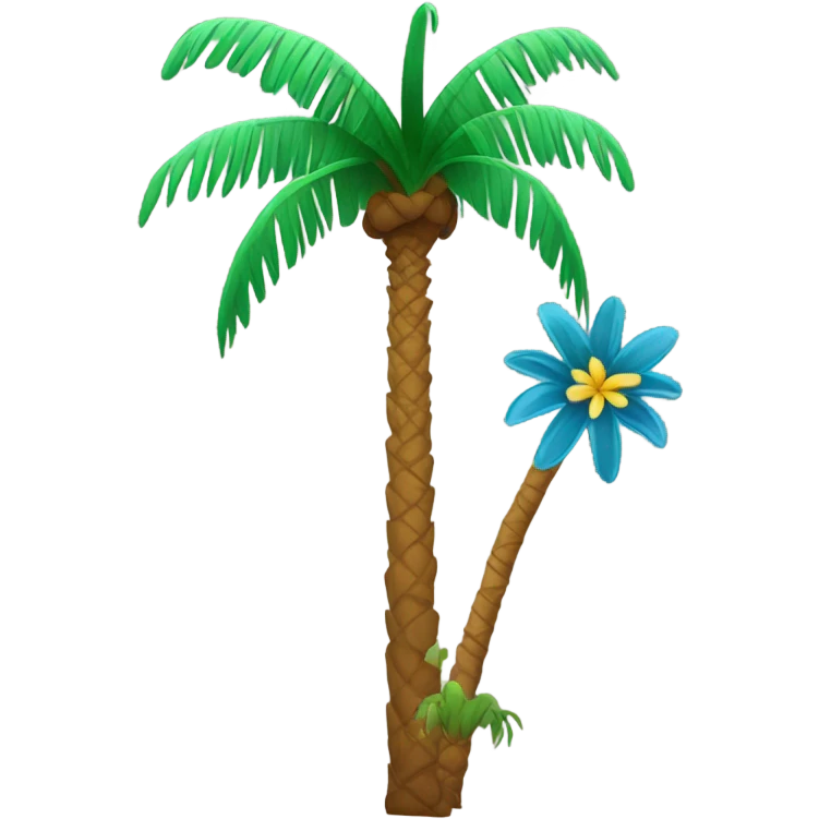 palm tree with flowers emoji