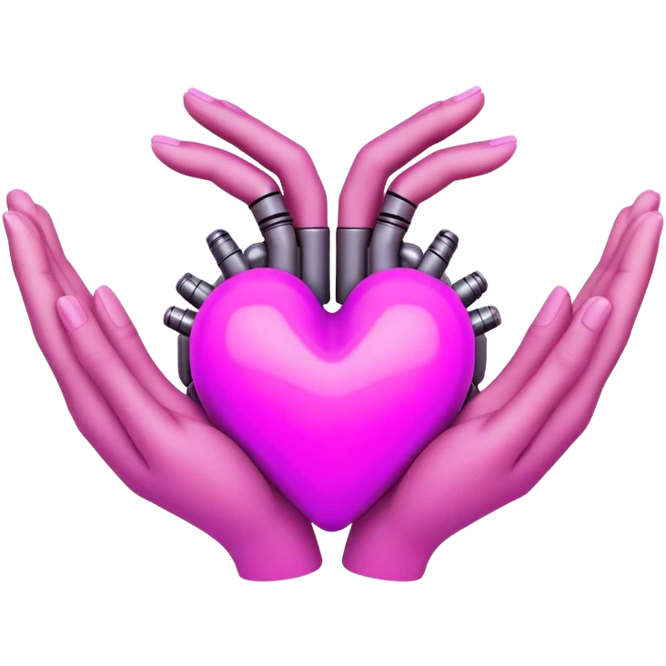 Neon cyberpunk style 
heart made of  hands emoji