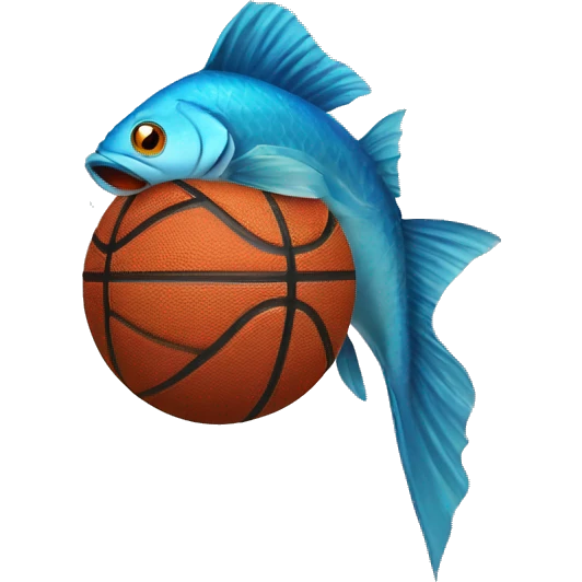 Fish with basketball emoji