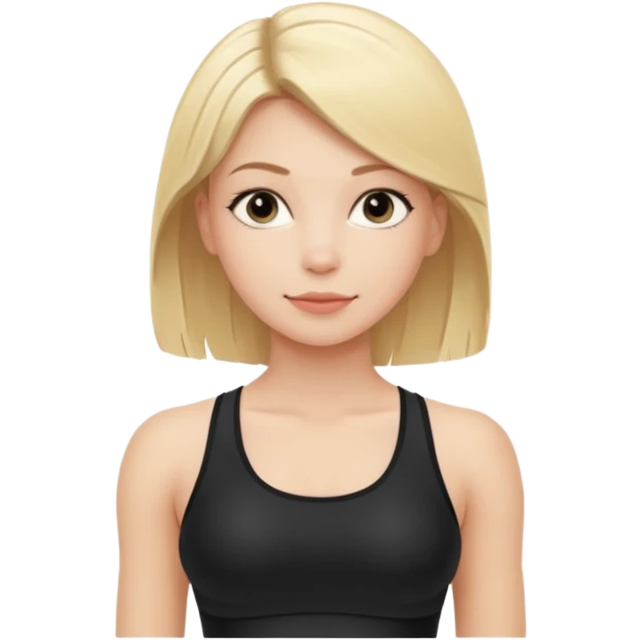 Blonde girl doing pilates in black outfit  emoji
