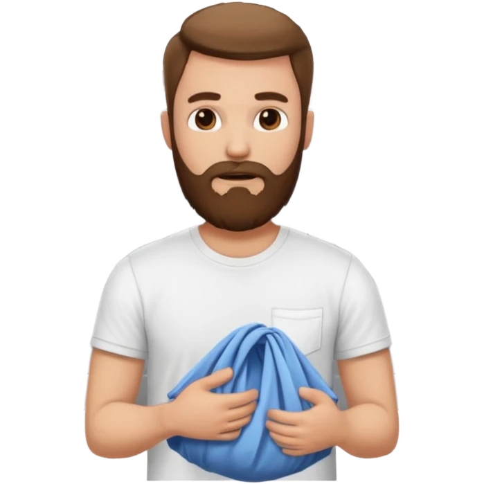 Bearded man doing laundry emoji
