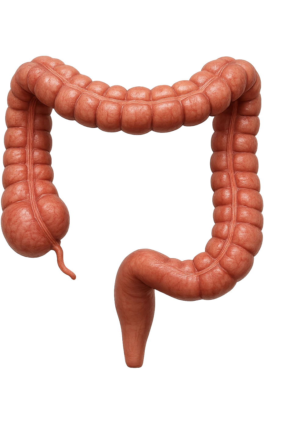 colon anatomico umano, iperrealistico 4k, isolato su sfondo bianco emoji