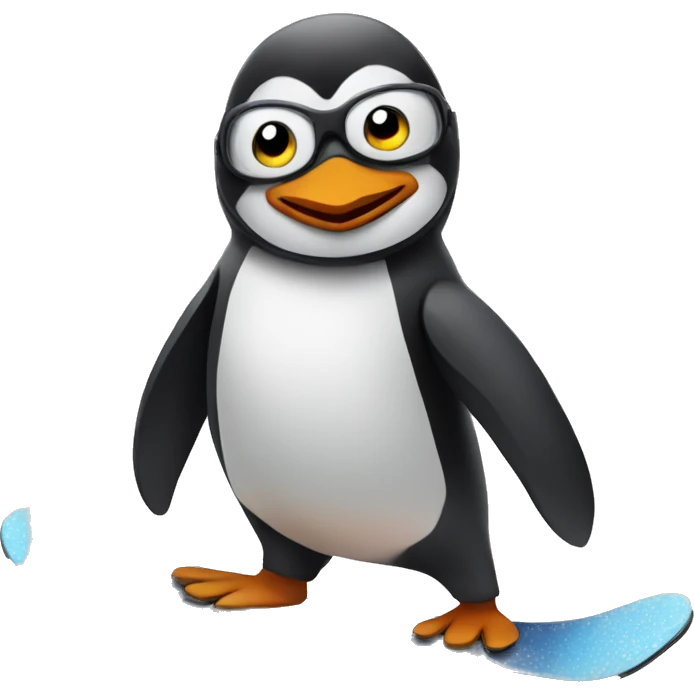 penguin snowboarding  emoji