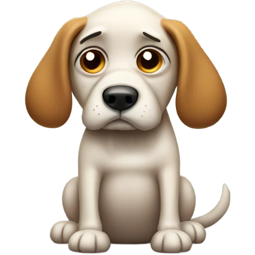 Sad dog emoji