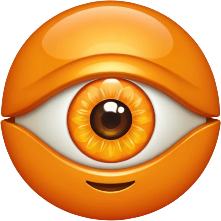 Ojo turco color naranja emoji