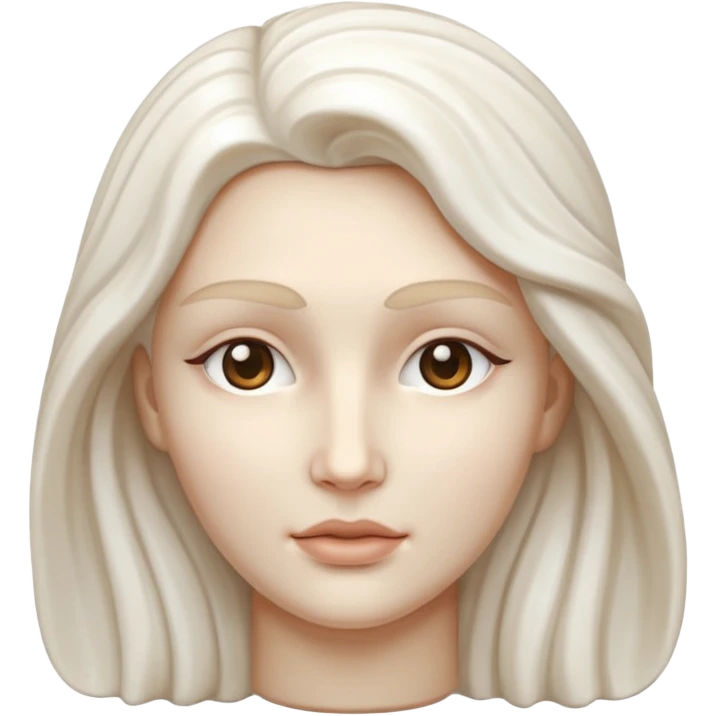Marble style statue of woman face full white emoji