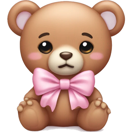 baby pink bear with bow emoji