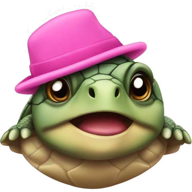 Turtle wearing pink hat  emoji