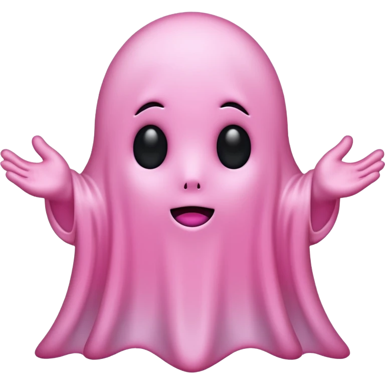 solid pink ghost with only black eyes emoji