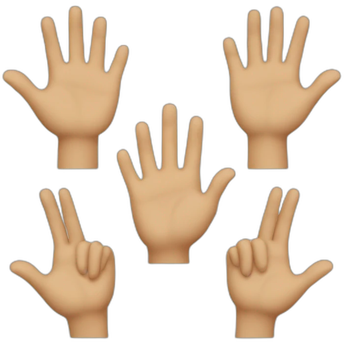 R sign hands emoji